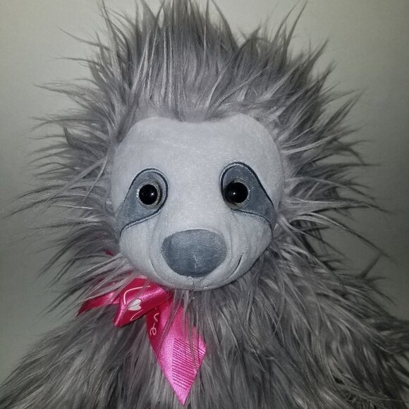 Kellytoy Gray Furry Sloth Plush Valentines Day XOXO Stuffed Animal Toy Gift wTAG - Picture 2 of 15